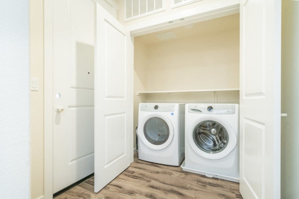  In-unit washer and dryer at Hub Apartments in Folsom, California