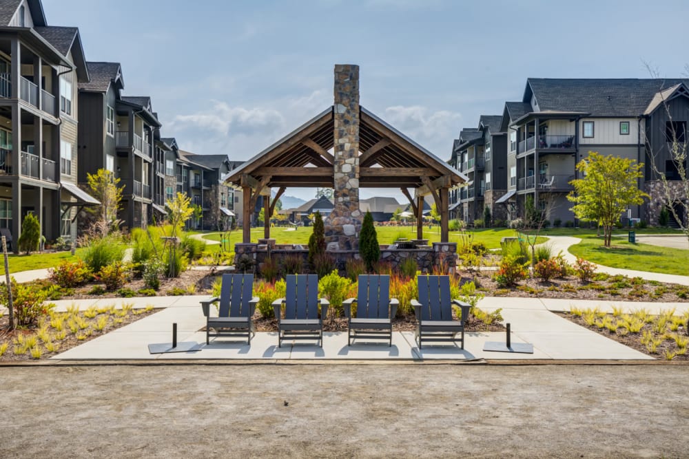 Outdoor lounge seating at The Holston | Apartments in Weaverville, North Carolina