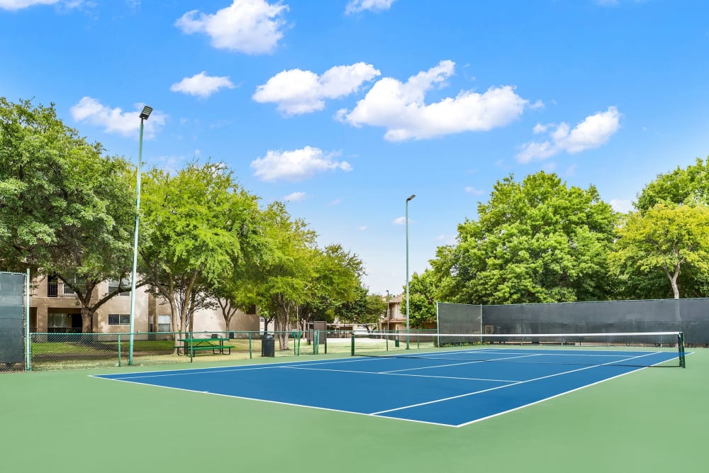 Beautiful tennis court at Villas of Preston Creek in Plano, Texas