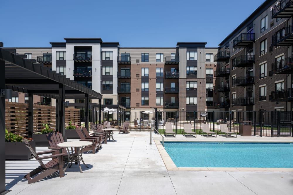 Resort-style swimming pool at Amira Lake Elmo in Lake Elmo, Minnesota
