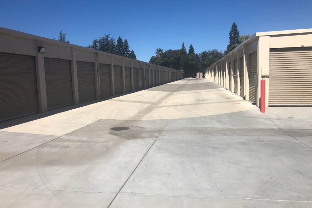 A view of our exterior storage units at Gold Country Self Storage in Folsom, California