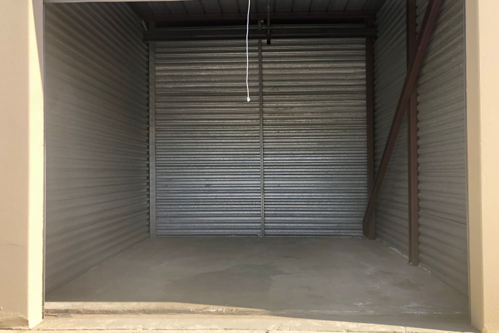 One of our large drive-up storage units at Gold Country Self Storage in Folsom, California