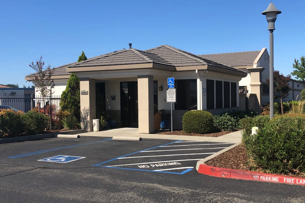 Exterior view of our leasing office at Blue Oaks Self Storage in Roseville, California