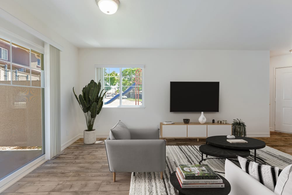 A bright living space at Chollas Heights in San Diego, California