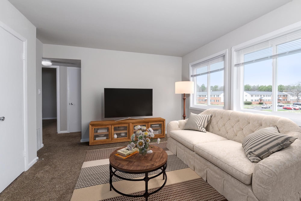 Living Room at Pointe at River City in Richmond, Virginia