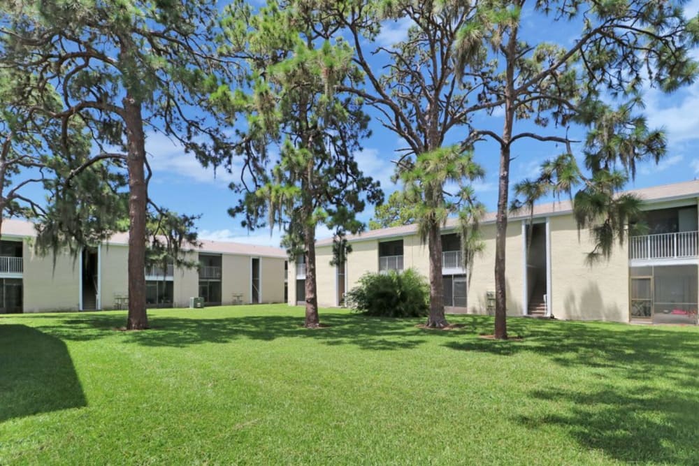 Exterior of apartment complex at Garden Grove in Sarasota, Florida