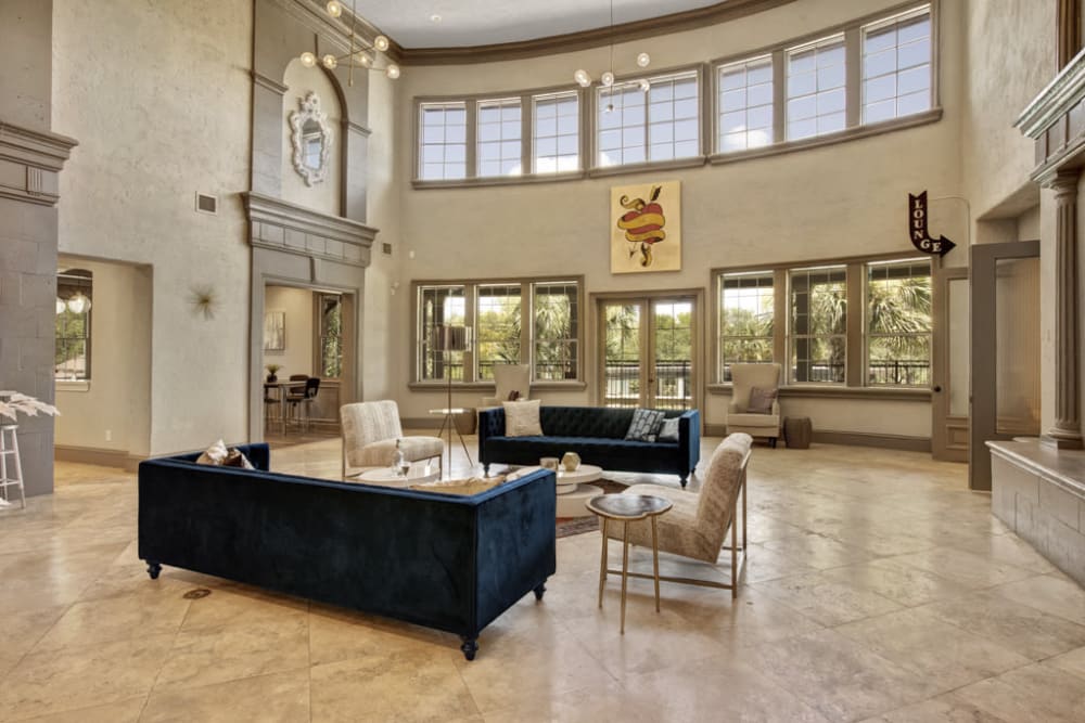 Lobby area with a lot of windows at The Anthony at Canyon Springs in San Antonio, Texas
