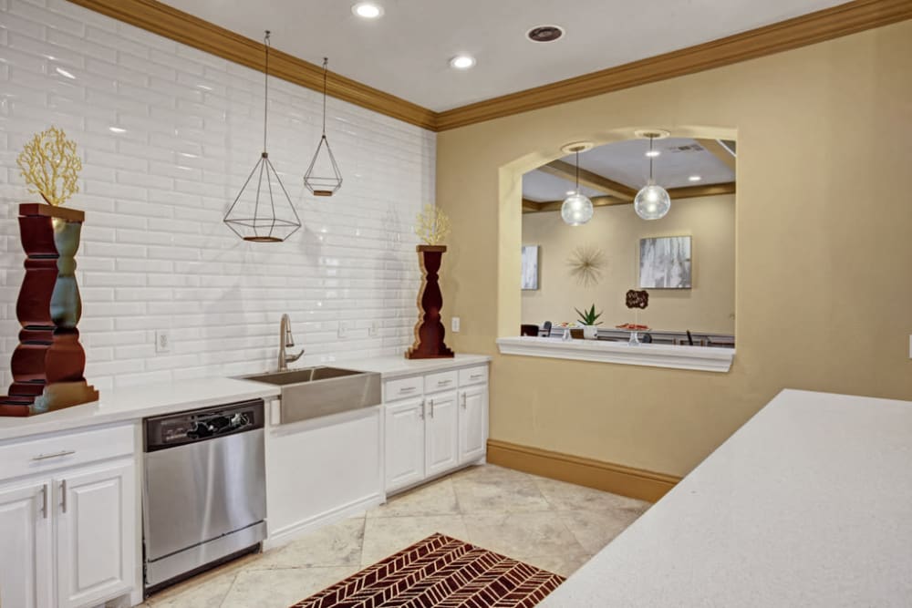 Kitchen area for residents at The Anthony at Canyon Springs in San Antonio, Texas