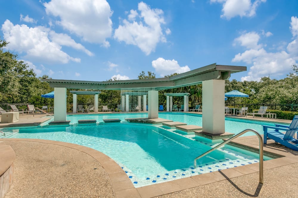 Swimming pool with covering at The Anthony at Canyon Springs in San Antonio, Texas