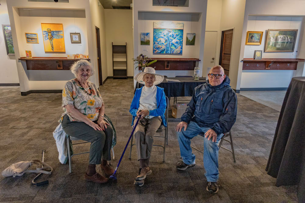 Elderly Visitors at Cherry Park Plaza in Troutdale, Oregon