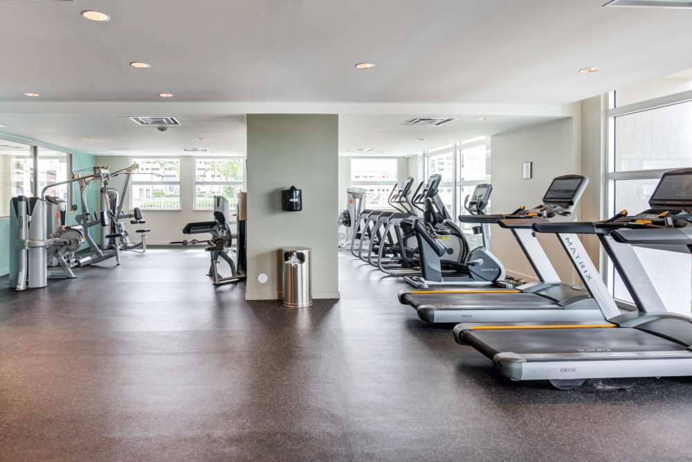 Community fitness center at 109 Tower in Miami, Florida