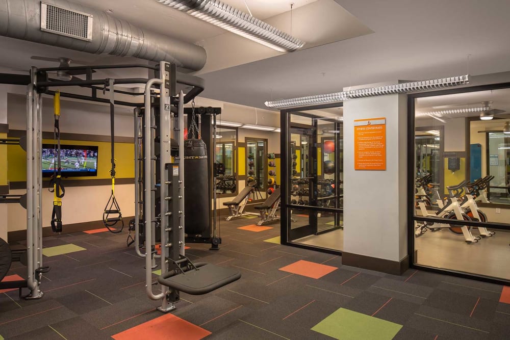 Fitness center at The Cliftwood in Sandy Springs, Georgia