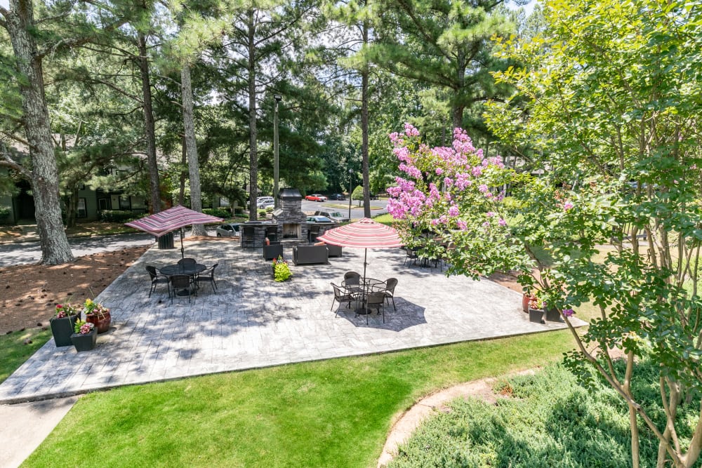 Aerial view of our picnic and grilling area at The Belaire in Marietta, Georgia