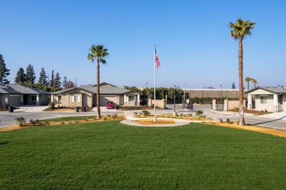 Large green lawn in the community at Wisdom Place in Modesto, California