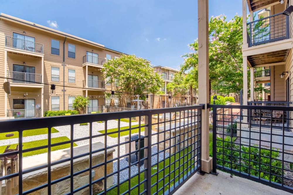 Balcony attached to a unit at Link at Plano in Plano, Texas
