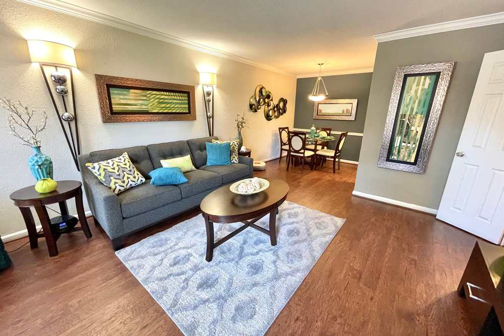 Modern Living rooms at The Abbey at Conroe in Conroe, Texas