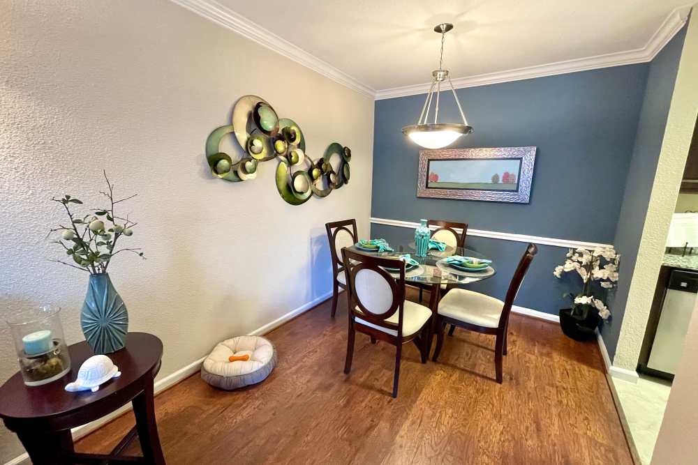 Modern dining areas at The Abbey at Conroe in Conroe, Texas