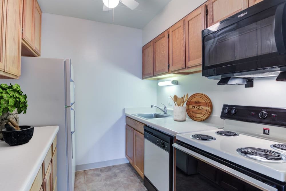 Updated kitchen at Park Towers Apartments in Richton Park, Illinois
