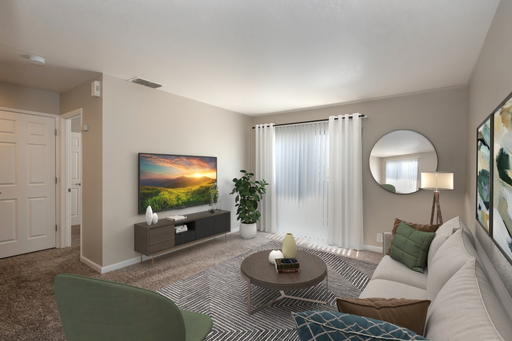 Living room area at Zinfandel Ranch Apartments in Rancho Cordova, California