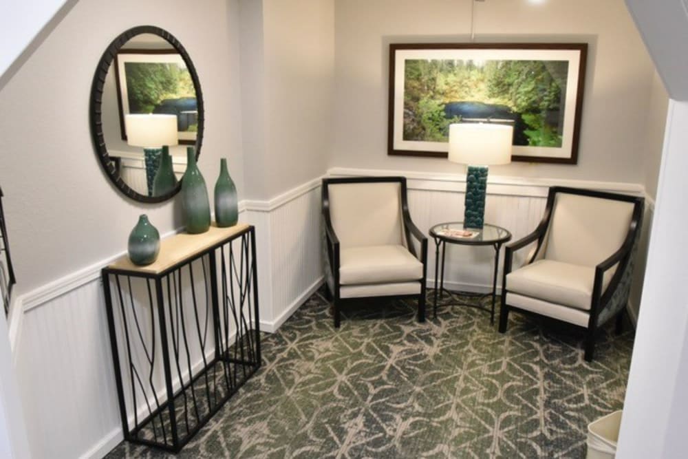 Lounge with soft couches at Regency Care of Rogue Valley in Grants Pass, Oregon