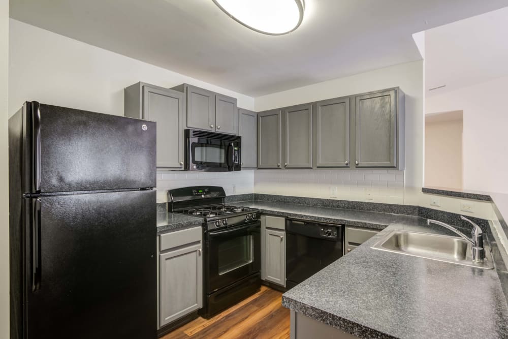 Black Appliances at Apartments in Owings Mills, Maryland