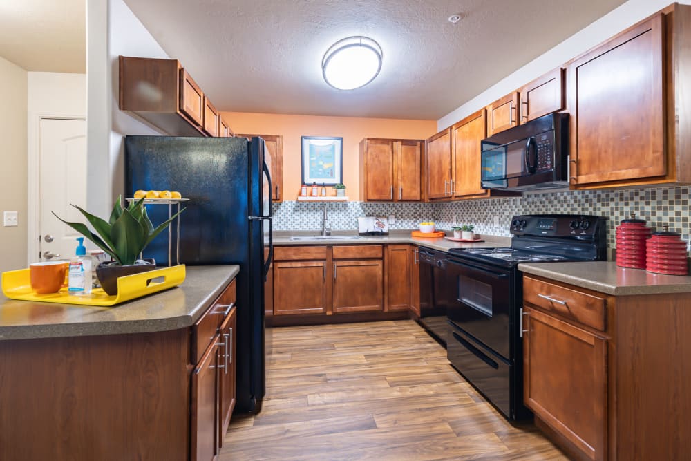 Kitchen at Meadowbrook Station Apartments in Salt Lake City, Utah