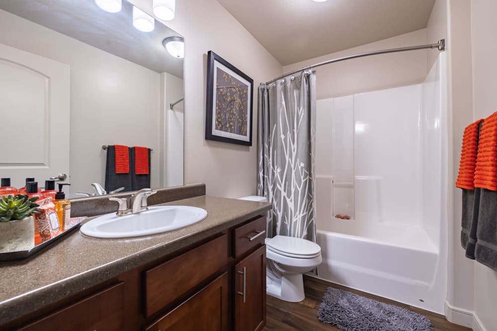 Bathroom at Meadowbrook Station Apartments in Salt Lake City, Utah