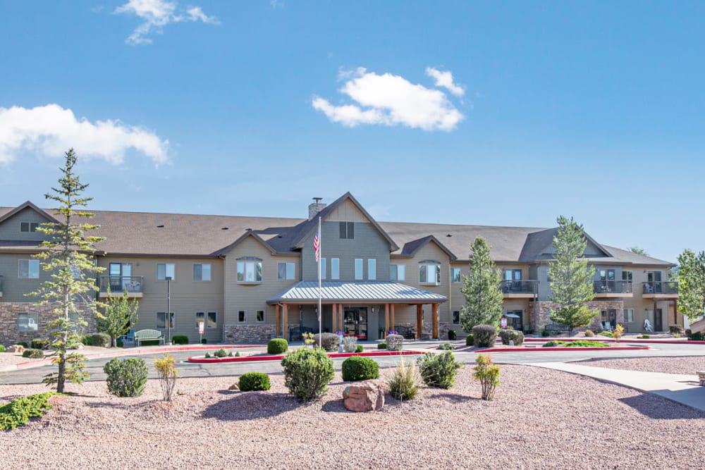 The main entrance at Majestic Rim Retirement Living in Payson, Arizona. 