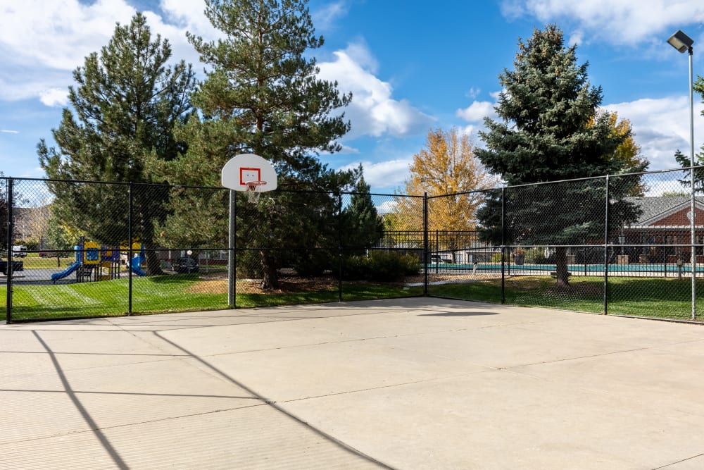 On-site basketball court in Longmont, Colorado at Cloverbasin Village