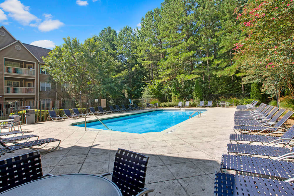Pool view at Apartments in Lawrenceville, Georgia