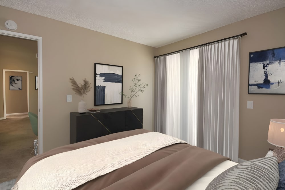 Bedroom at Huntcliffe Apartments in Fair Oaks, California