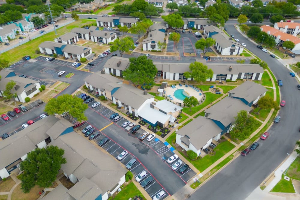 Aerial View of the apartments at Lawson Apartment Homes Benbrook, Texas