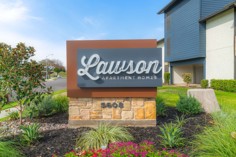 Front Sign at Lawson Apartment Homes Benbrook, Texas
