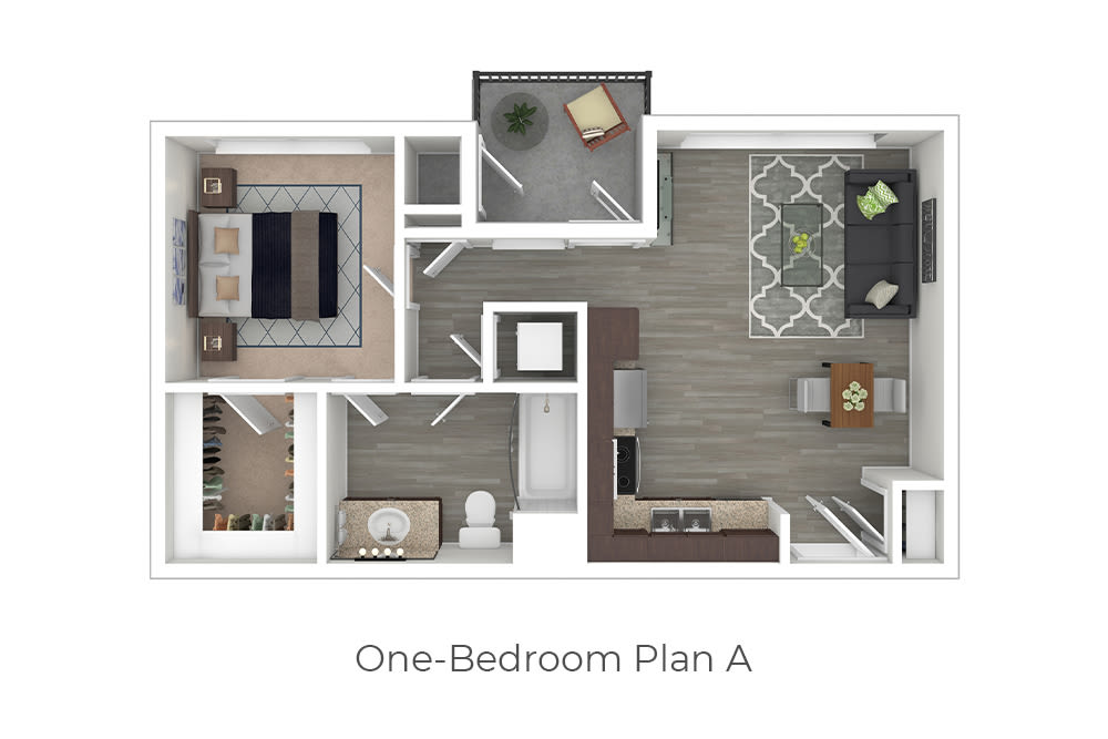 One-Bedroom Plan A Floor Plan