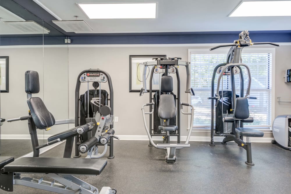 Fitness center at Hunter's Glen in Upper Marlboro, Maryland features a variety of exercise equipment.