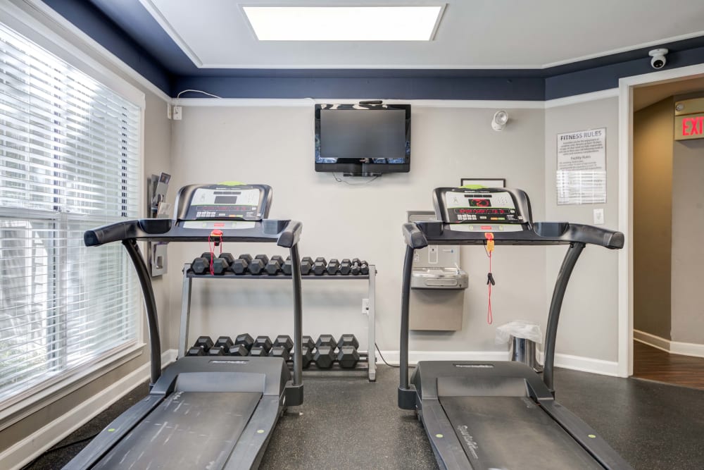 Treadmills in fitness center at Hunter's Glen in Upper Marlboro, Maryland