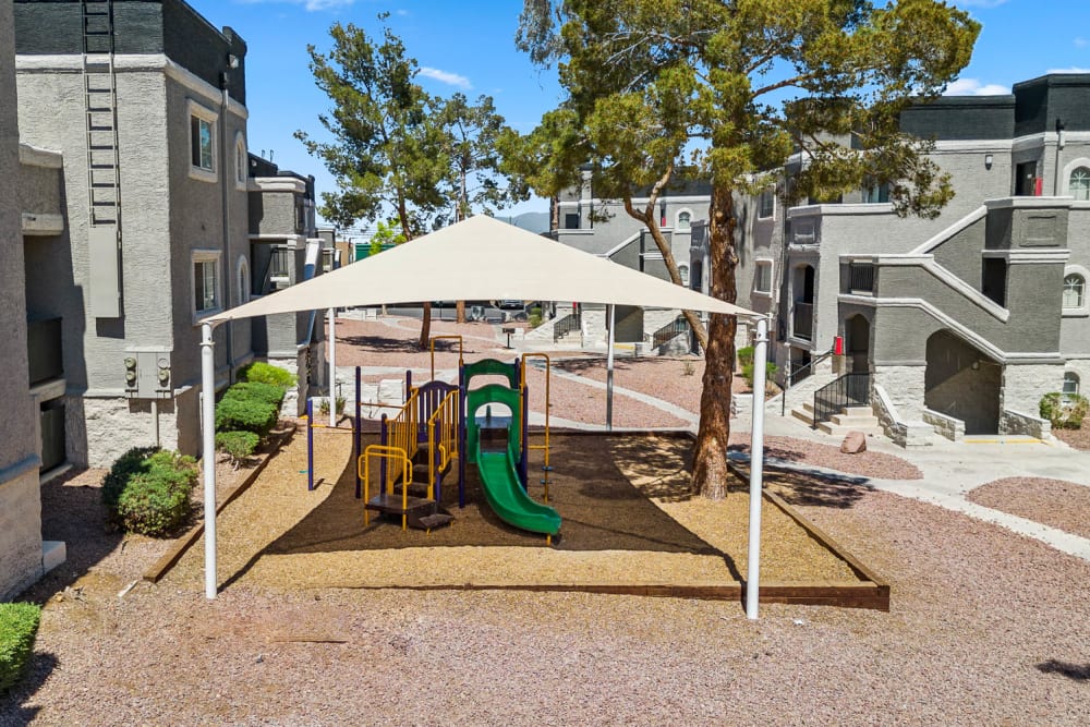 Shade covered playground at Sedona Ridge in Las Vegas, Nevada