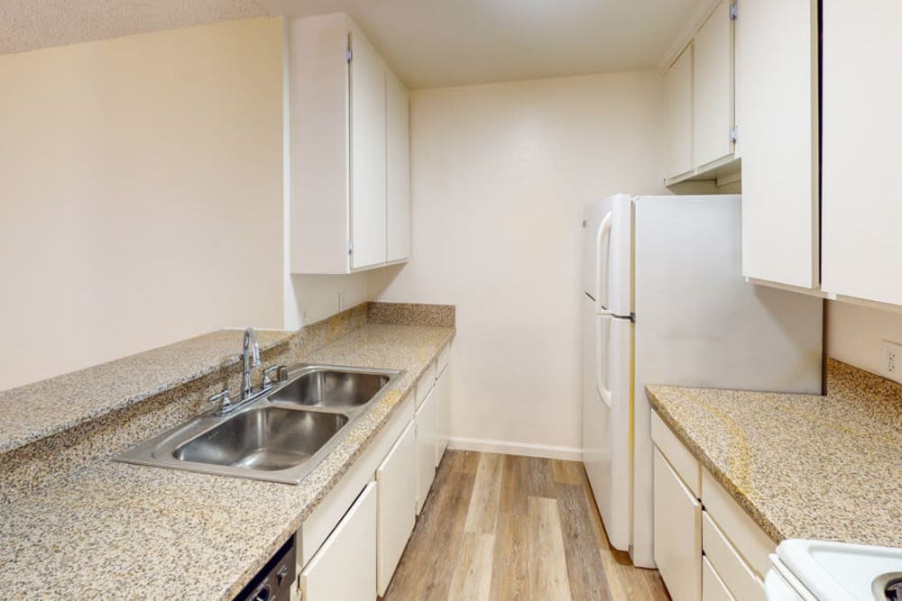Appliances in a modern kitchen at Alpine Terrace Apartments in Canoga Park, California