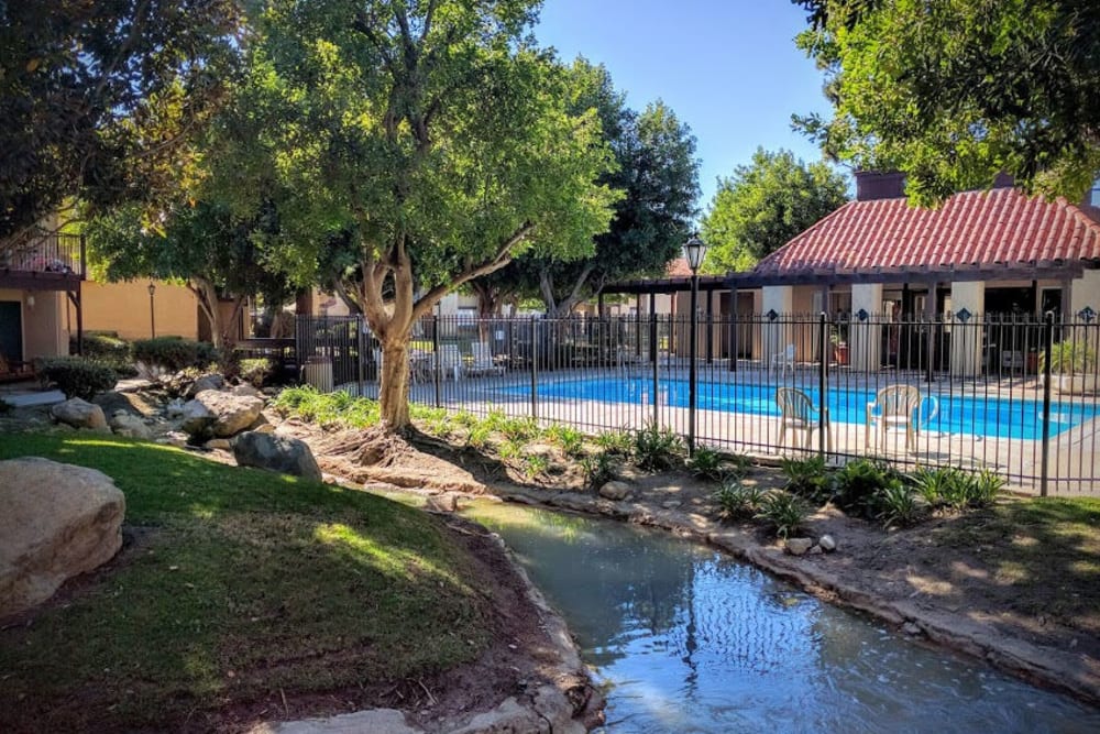 Our beautiful swimming pool at Casa Mediterrania in Colton, California