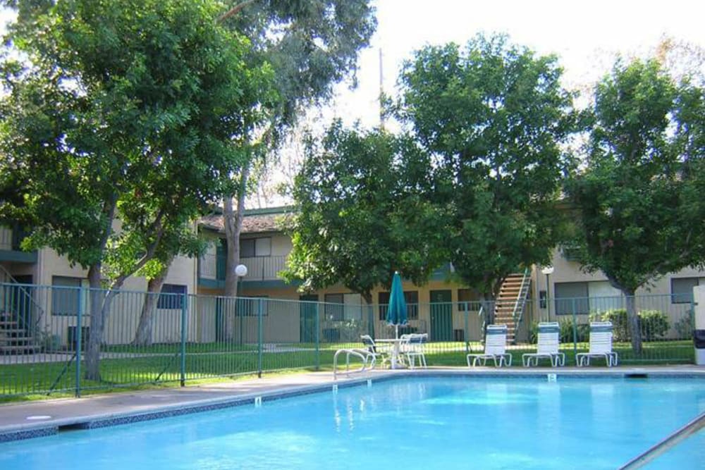 Large swimming pool at Sierra Gardens in Riverside, California