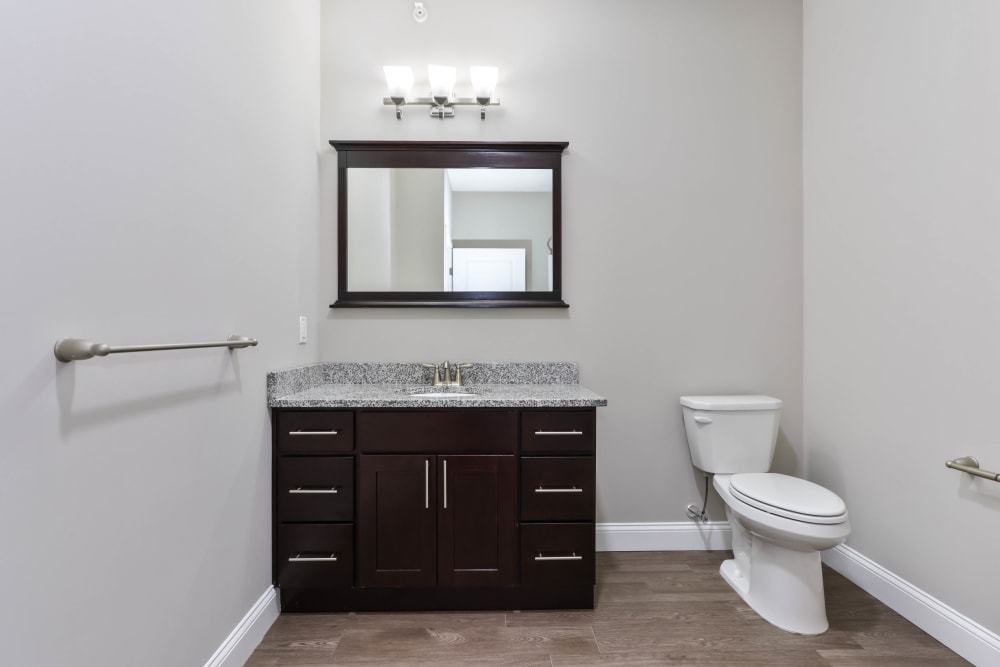 Bathroom amenities at Five 10 Flats in Bethlehem, Pennsylvania