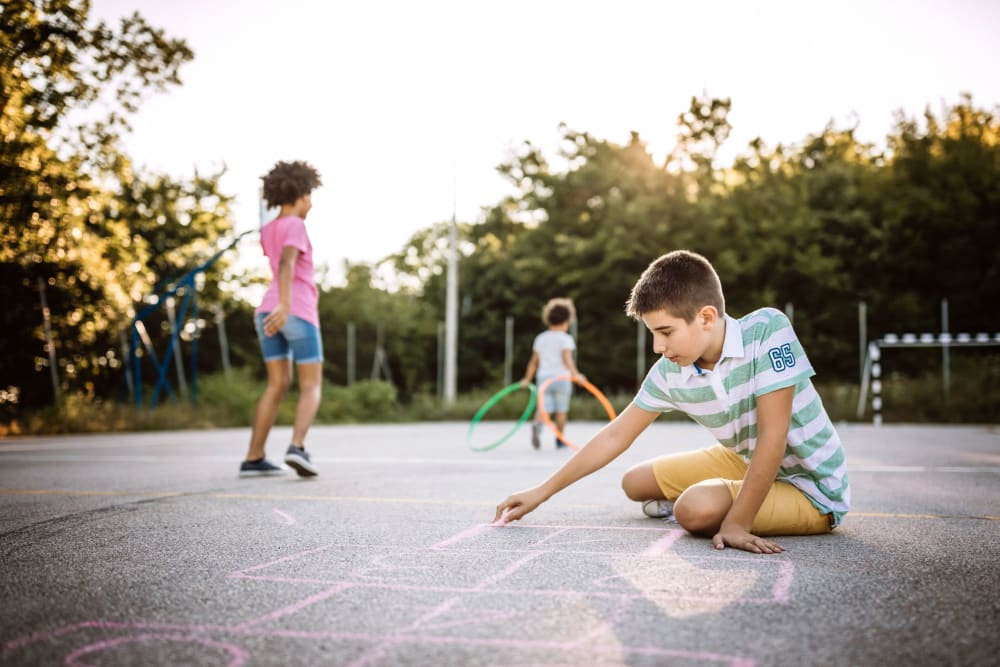 Kids playing near Slauson Village in Culver City, California
