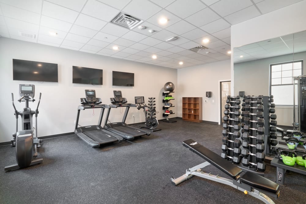 Fitness center at The Seville Apartments in Easton, Pennsylvania