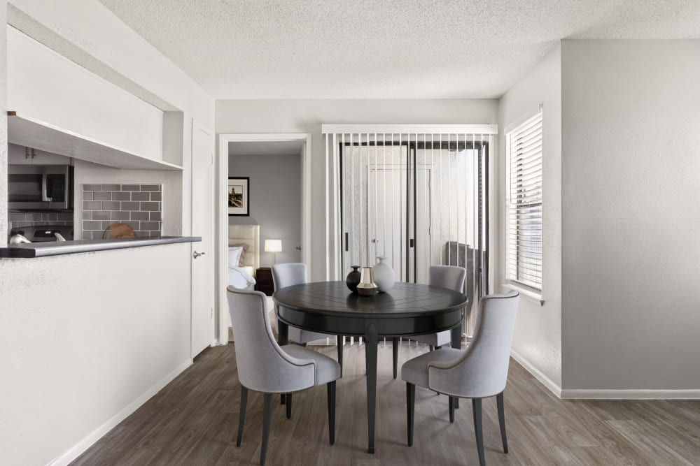 Dining area in an apartment at Cielo on Gilbert in Mesa, Arizona