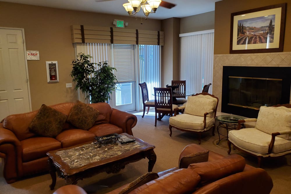 Resident lounge community at Villas on the Green in Palm Desert, California