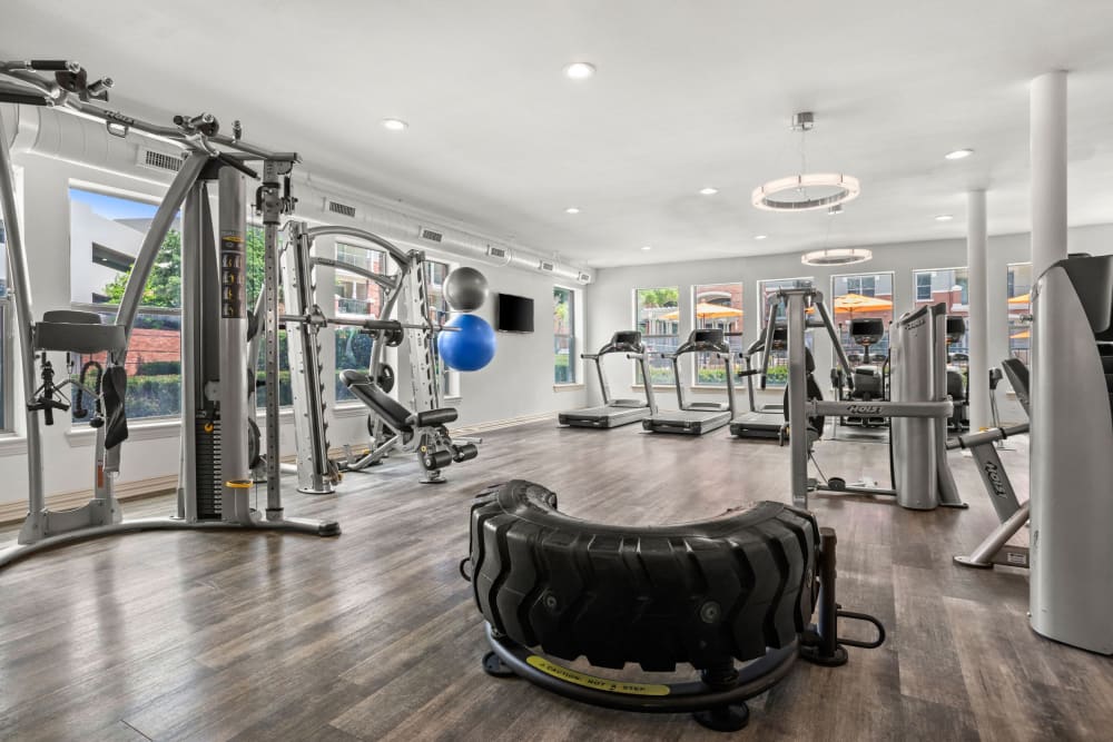 Fitness center at Olympus Las Colinas in Irving, Texas