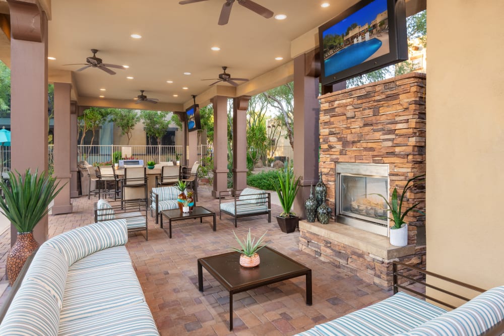Patio area at the clubhouse at Las Colinas at Black Canyon in Phoenix, Arizona
