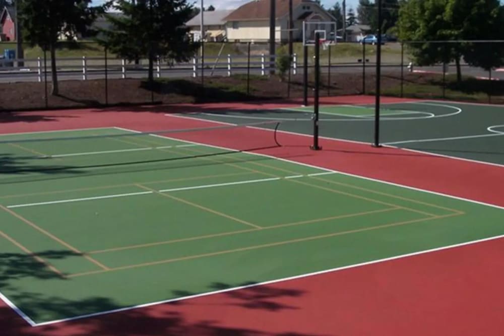 Tennis courts at The Village at SoTa in Tacoma, Washington