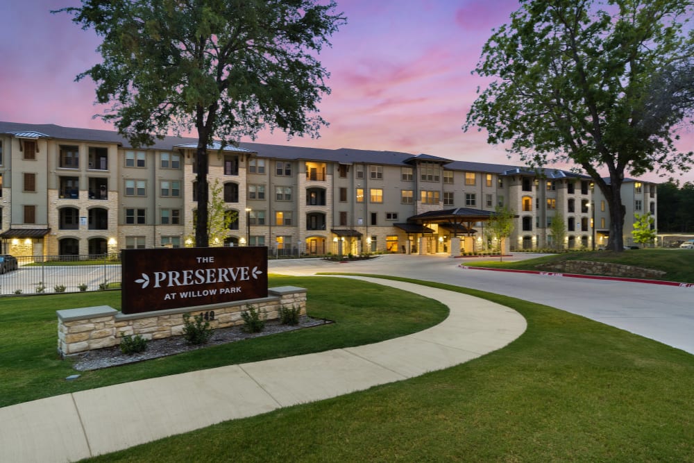 Beautiful entrance at The Preserve at Willow Park in Willow Park, Texas