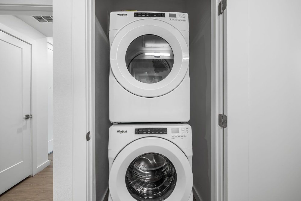 Full size stackable washer and dryer at 44 South in Austin, Texas